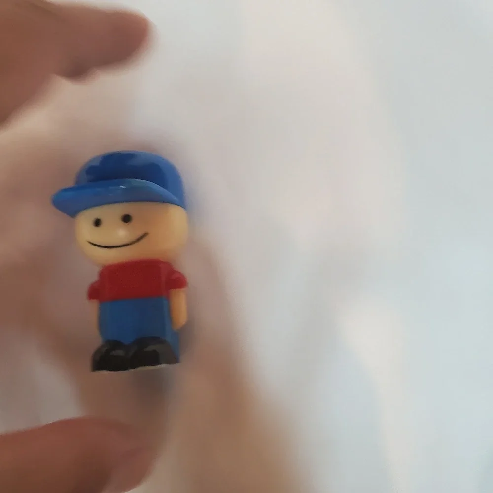 Vintage Blue Hat Kid‎ Toy Figurine Action Figure Smiley Face Collectible